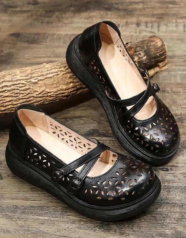 Front Cross Buckle Handmade Retro Sandals Women Sandals - Image 4