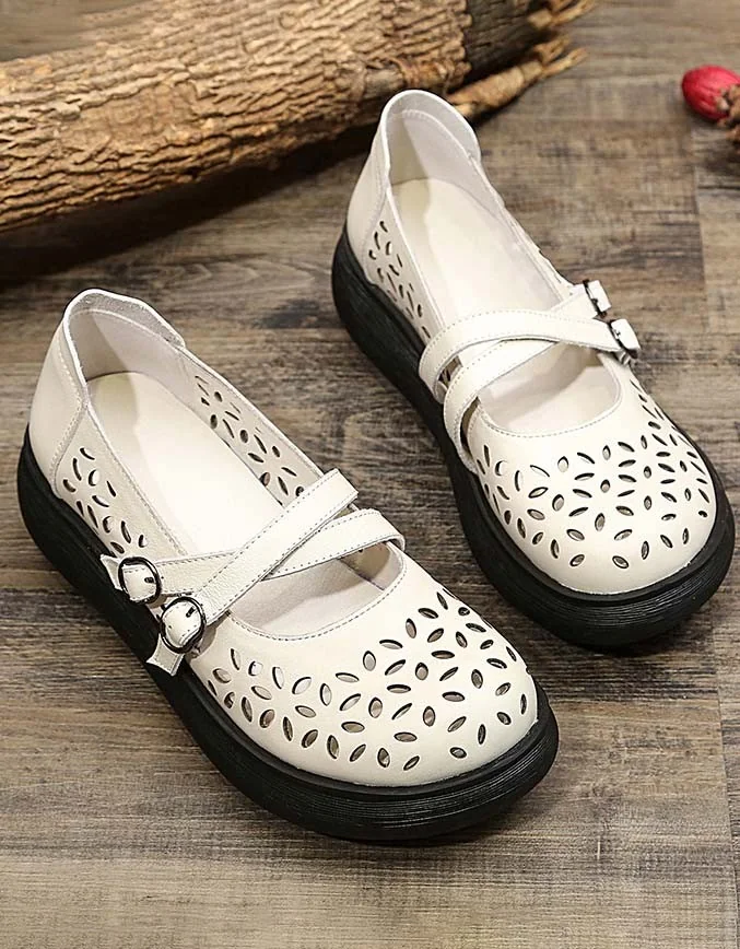 Front Cross Buckle Handmade Retro Sandals Women Sandals - Image 5