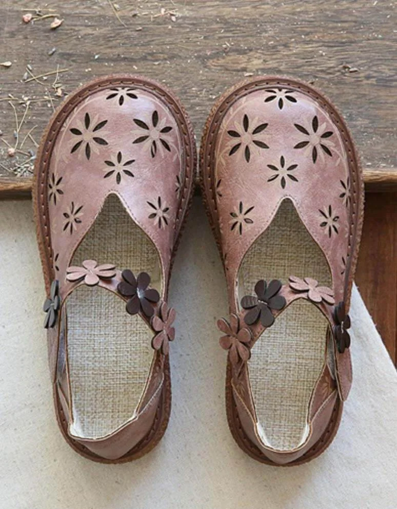 Retro Leather Thick Bottom Comfortable Sandals Women Sandals - Image 4