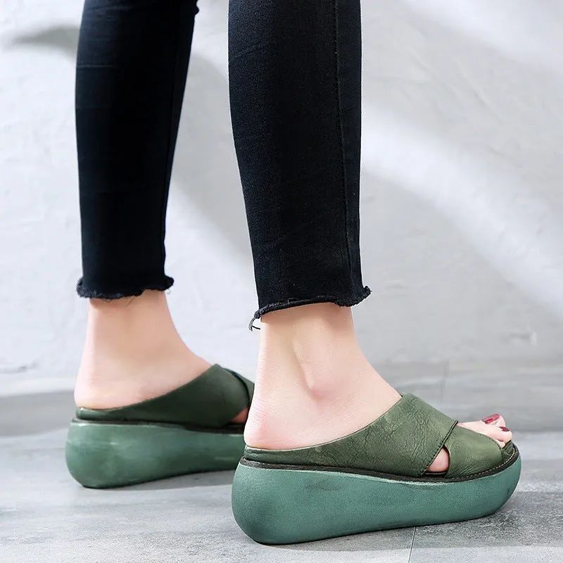 Summer Cross Strap Wedge Slippers Women Sandals - Image 3