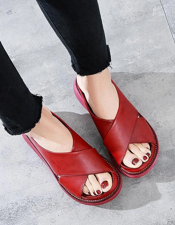Summer Cross Strap Wedge Slippers Women Sandals