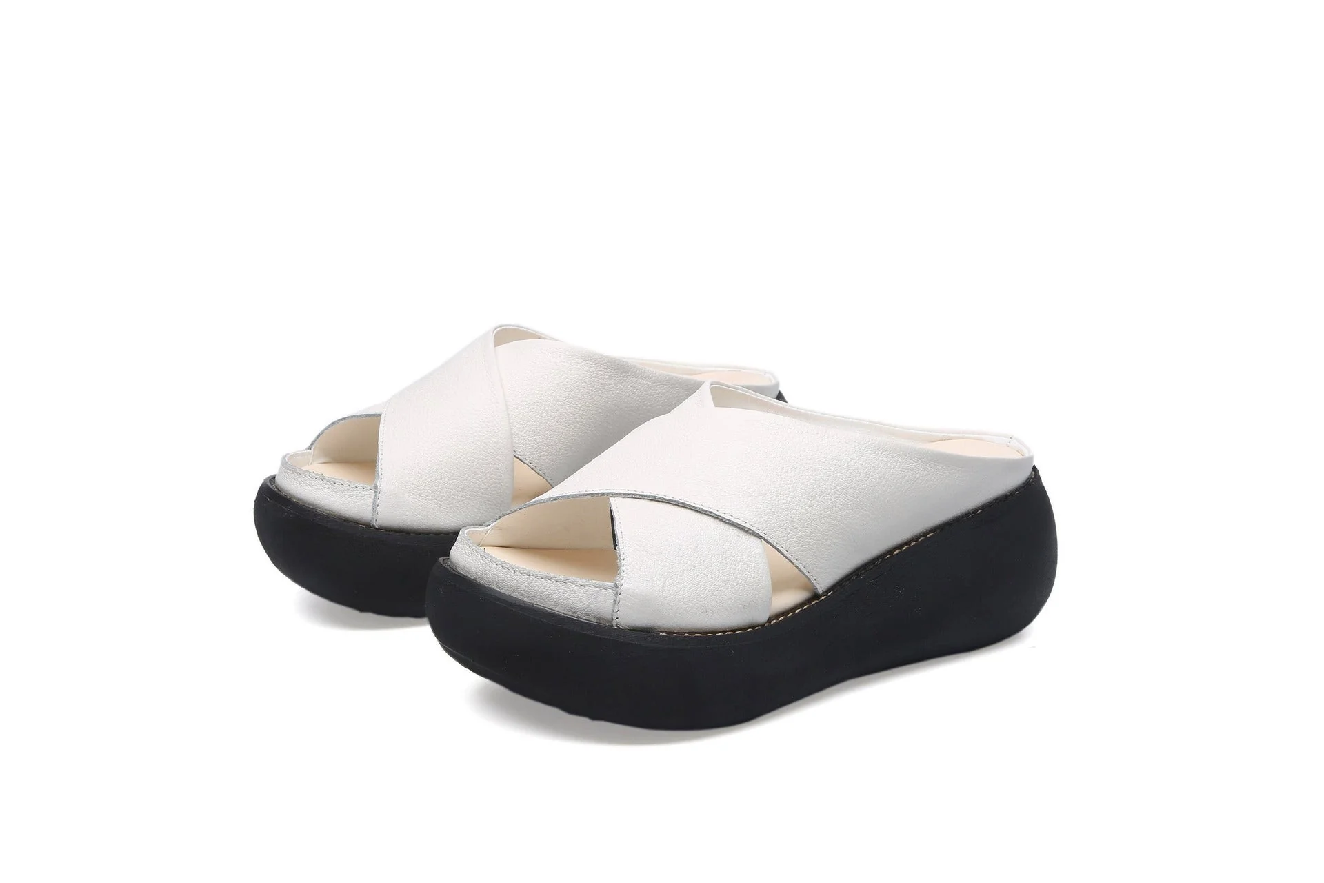 Summer Cross Strap Wedge Slippers Women Sandals - Image 7