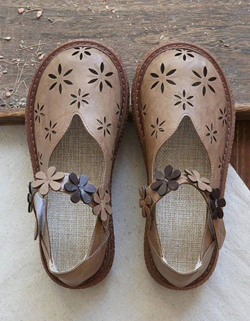Retro Leather Thick Bottom Comfortable Sandals Women Sandals - Image 3