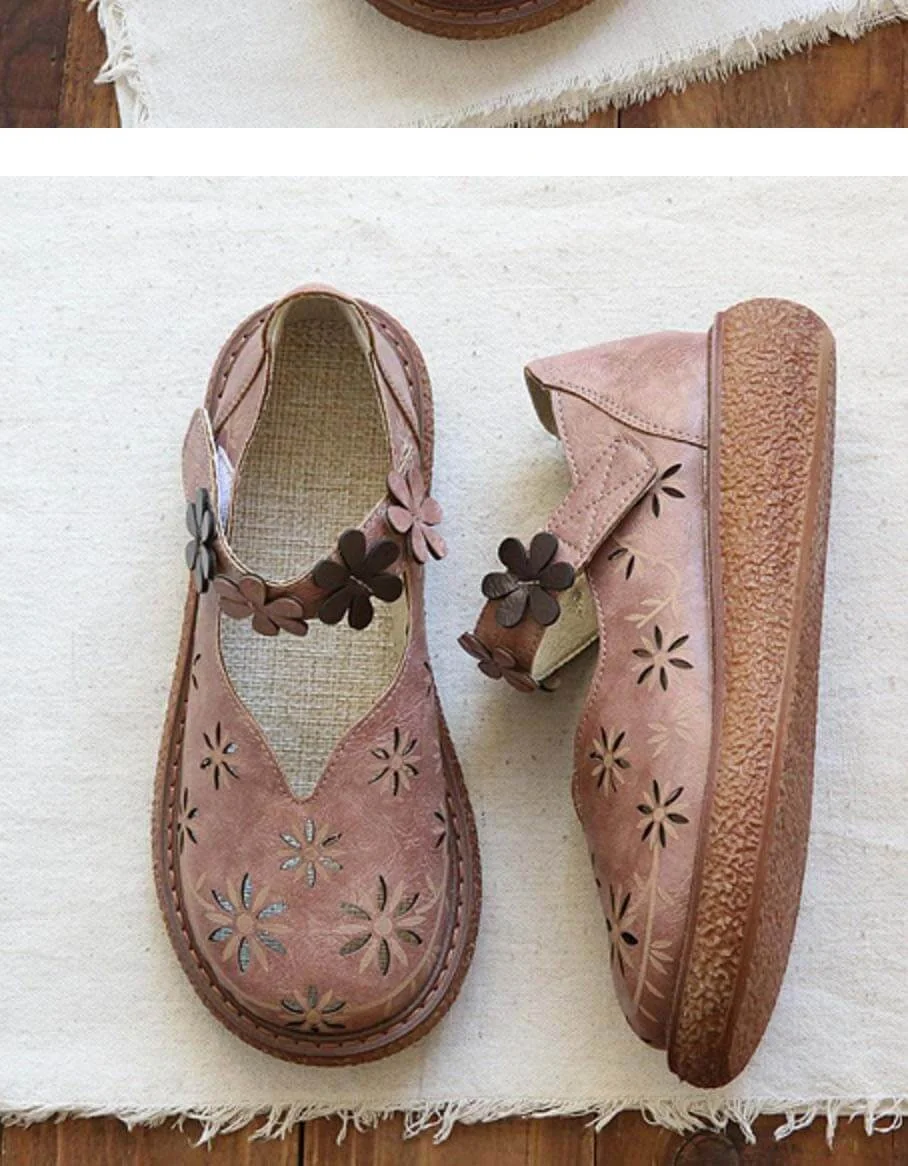 Retro Leather Thick Bottom Comfortable Sandals Women Sandals - Image 5