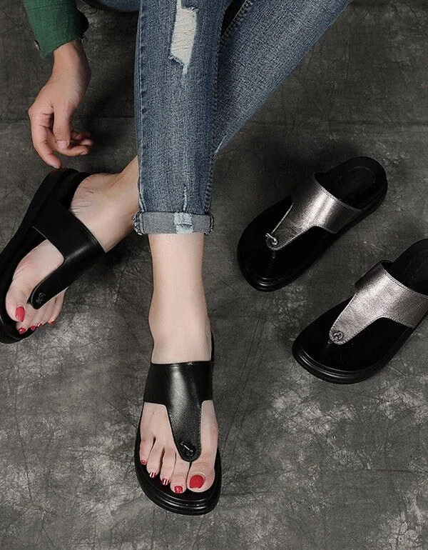 Summer Beach Flip Flop Silver Slippers Women Sandals - Image 3